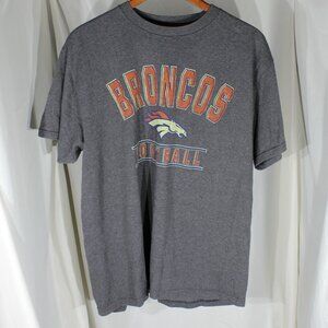 NFL Denver Broncos T-Shirt Charcoal Gray Team Apparel Short Sleeve - Size L